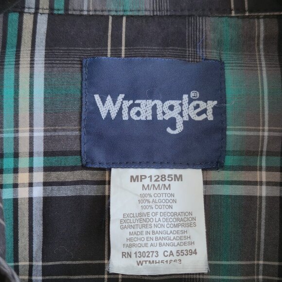 Wrangler Men's Plaid & Embroidered Western Shirt | Size M - Picture 2 of 9